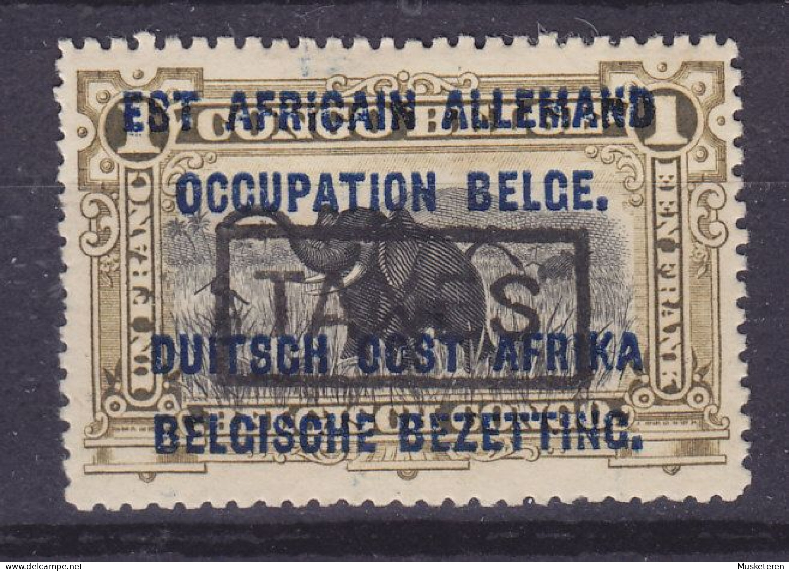 Ruanda-Urundi Belgische Besetzung Deutsch-Ostafrika 1916 Handstamped Overprinted Aufdruck Surchargé Boxed 'TAXES', MH* - Neufs