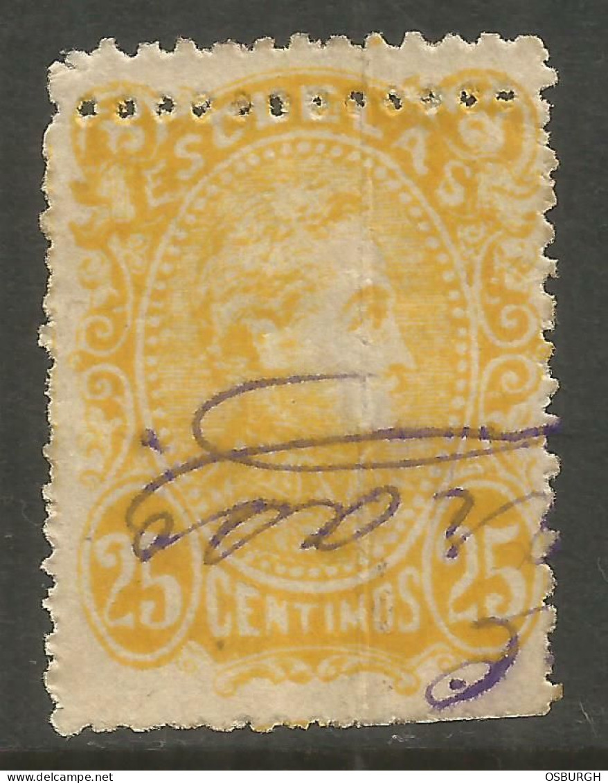 VENEZUELA. 25c ESCUELAS. DOUBLE PERFED TOP. USED. - Venezuela