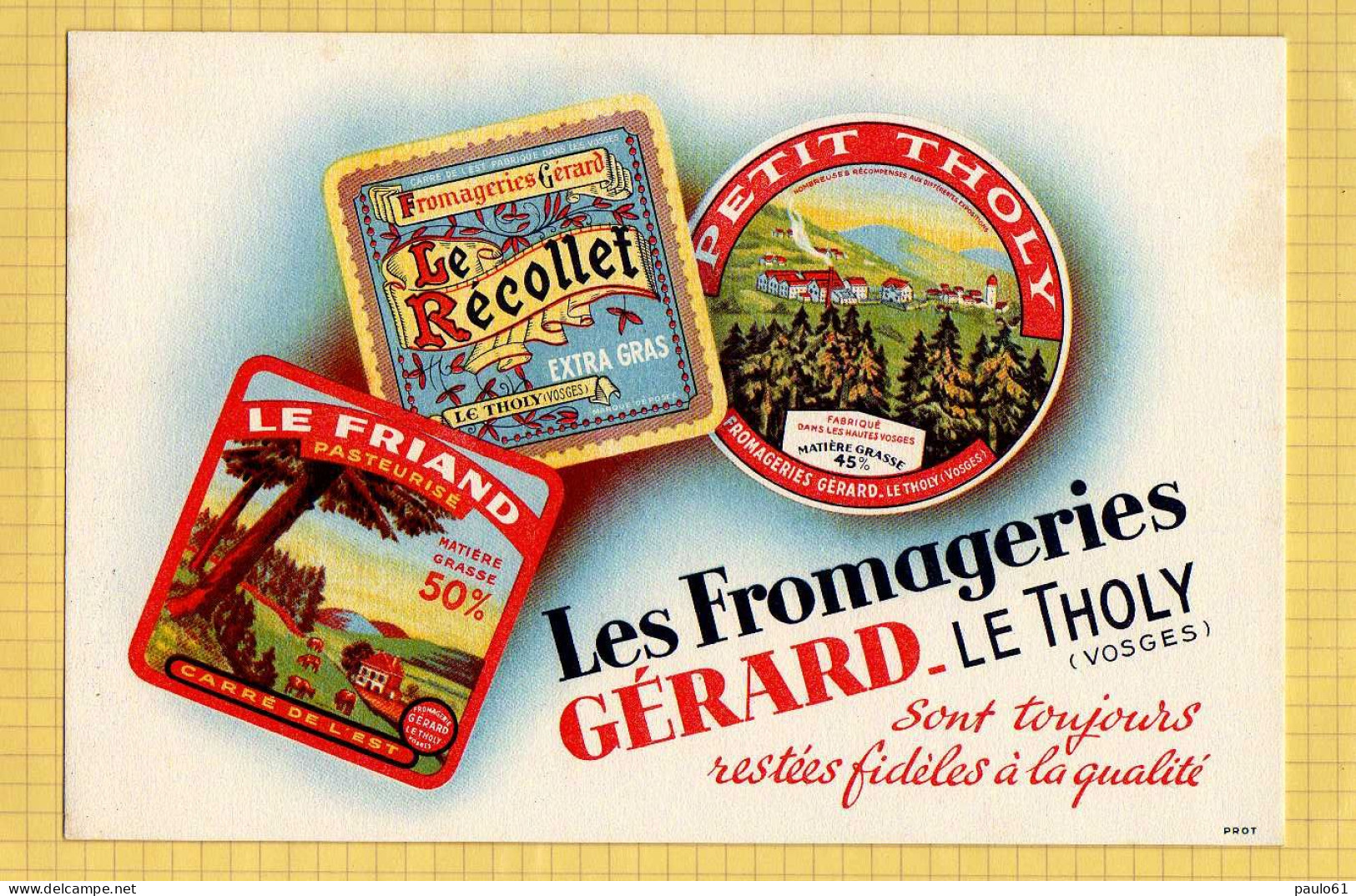 BUVARD : Les Fromageries GERARD Le THOLY - Zuivel