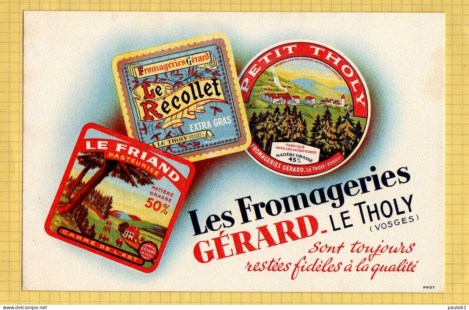 BUVARD : Les Fromageries GERARD Le THOLY - Produits Laitiers