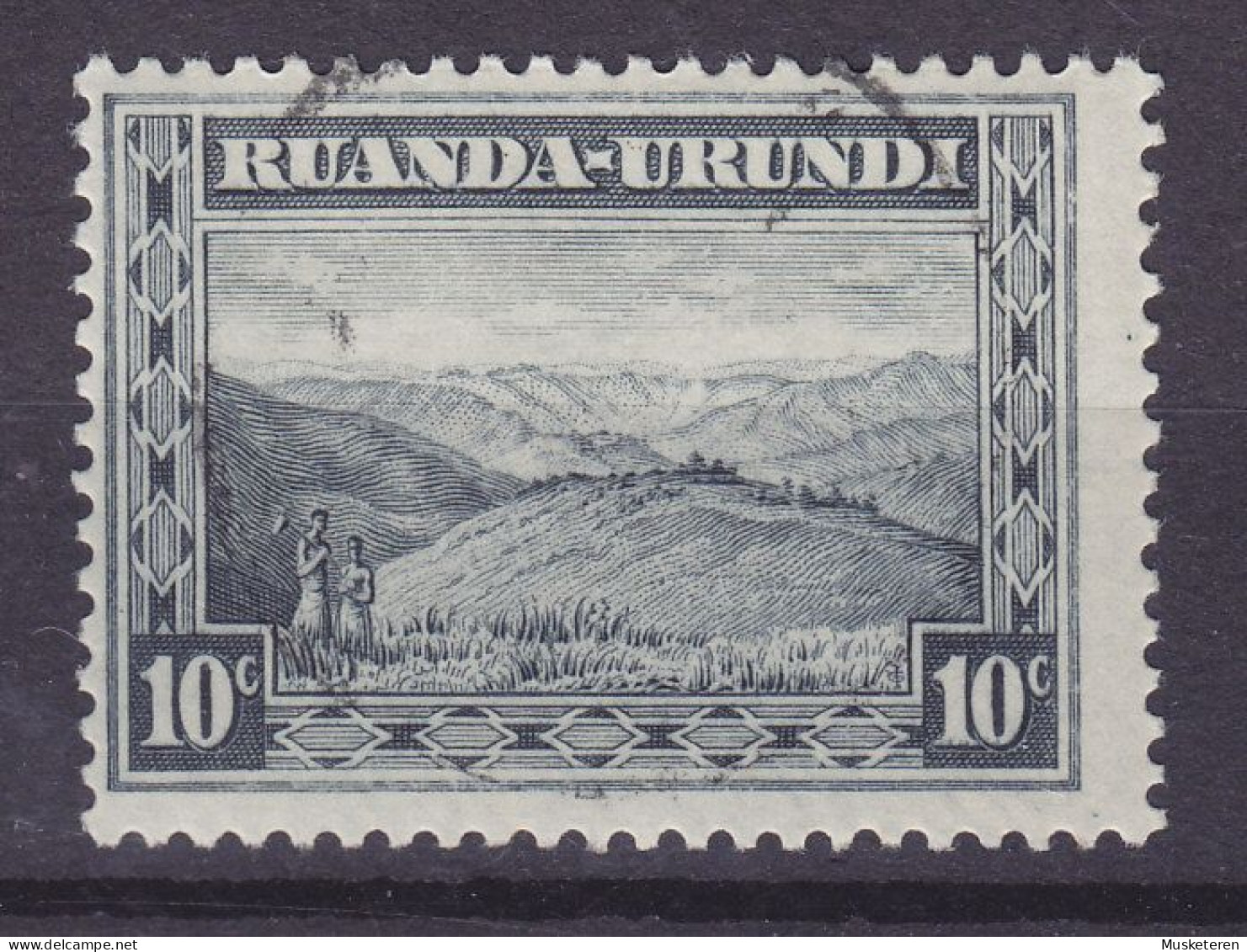 Ruanda-Urundi 1931 Mi. 44, 10c. Berglandschaft (o) - Usados