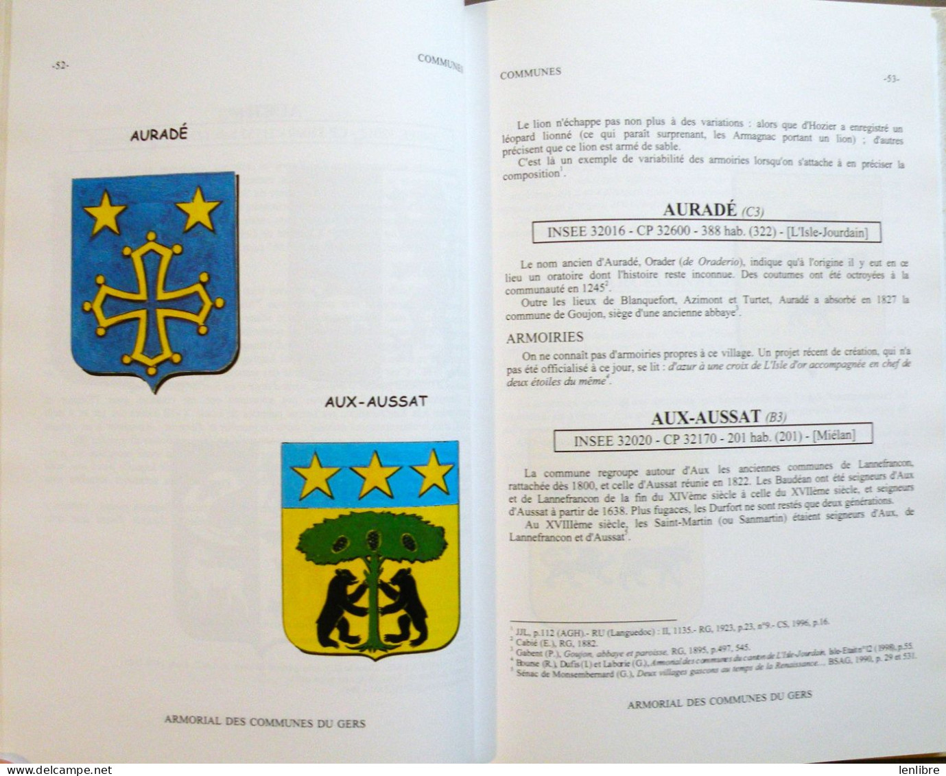 ARMORIAL Commenté Des COMMUNES Du GERS. R. Bourse / I.Dufis. Ed. S.A.H.G.2000. - Midi-Pyrénées