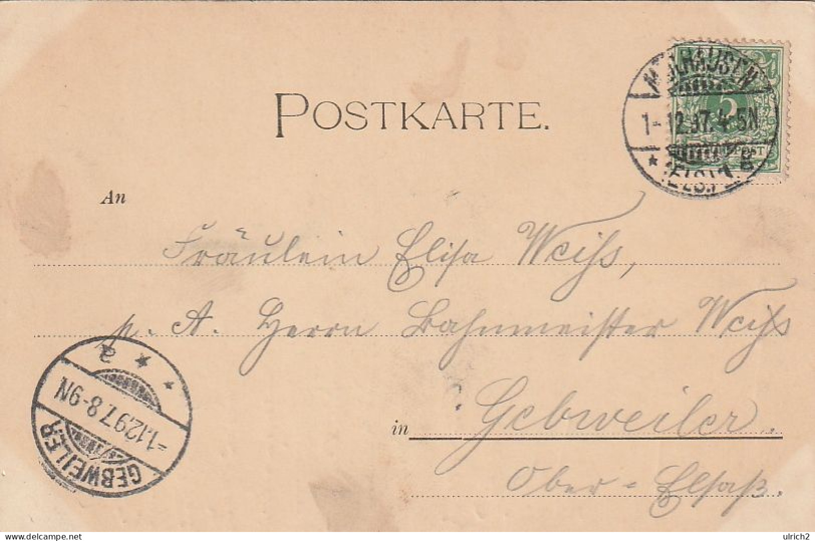 AK S' Schützenliesel - Glück Und Gruss - Frau Mit Gewehr Und Schießscheibe - Tracht - Mülhausen 1897 (66229) - Personaggi
