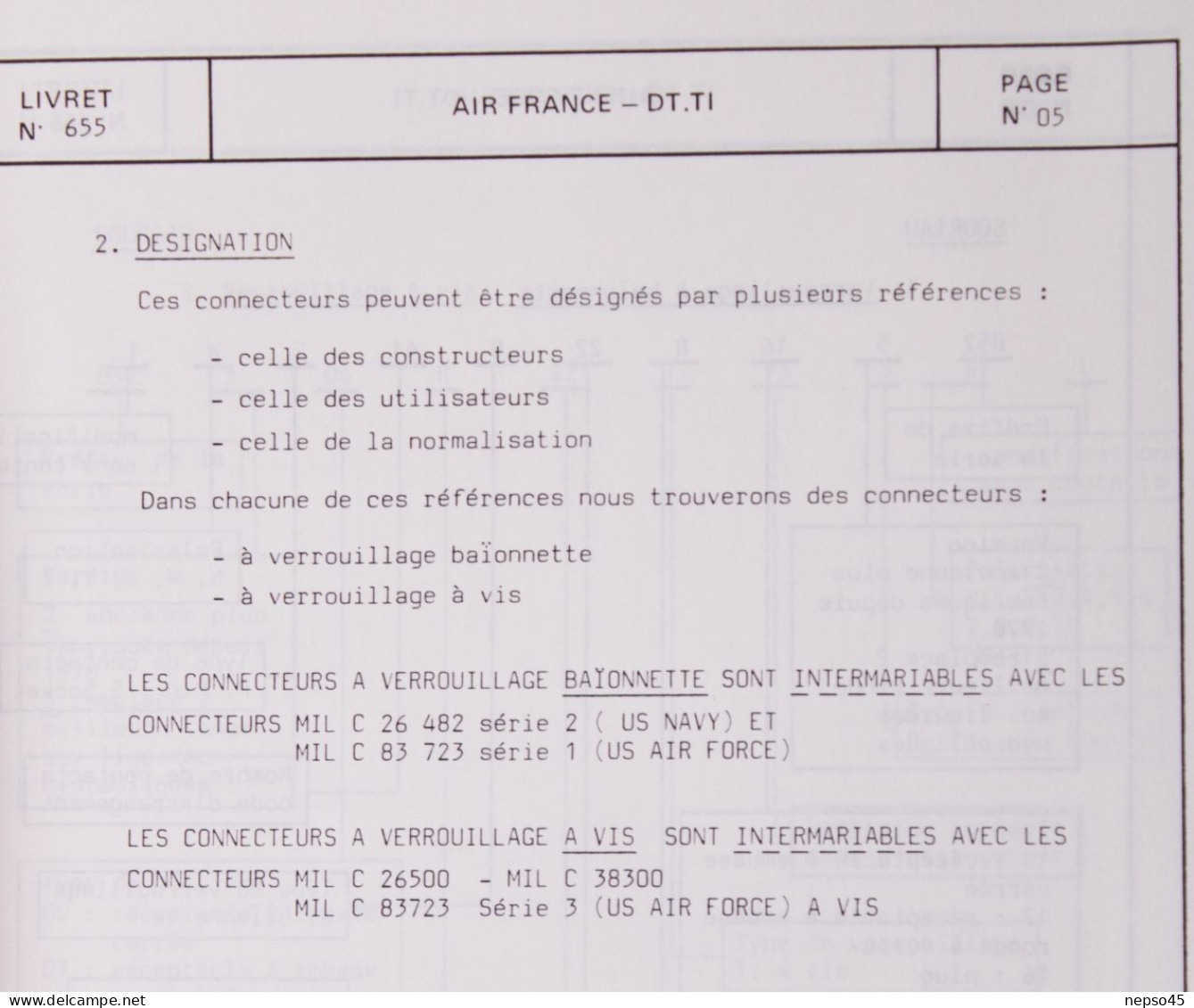 Brochure.Air France.Centre d'Instruction Connecteurs NAS 1599.