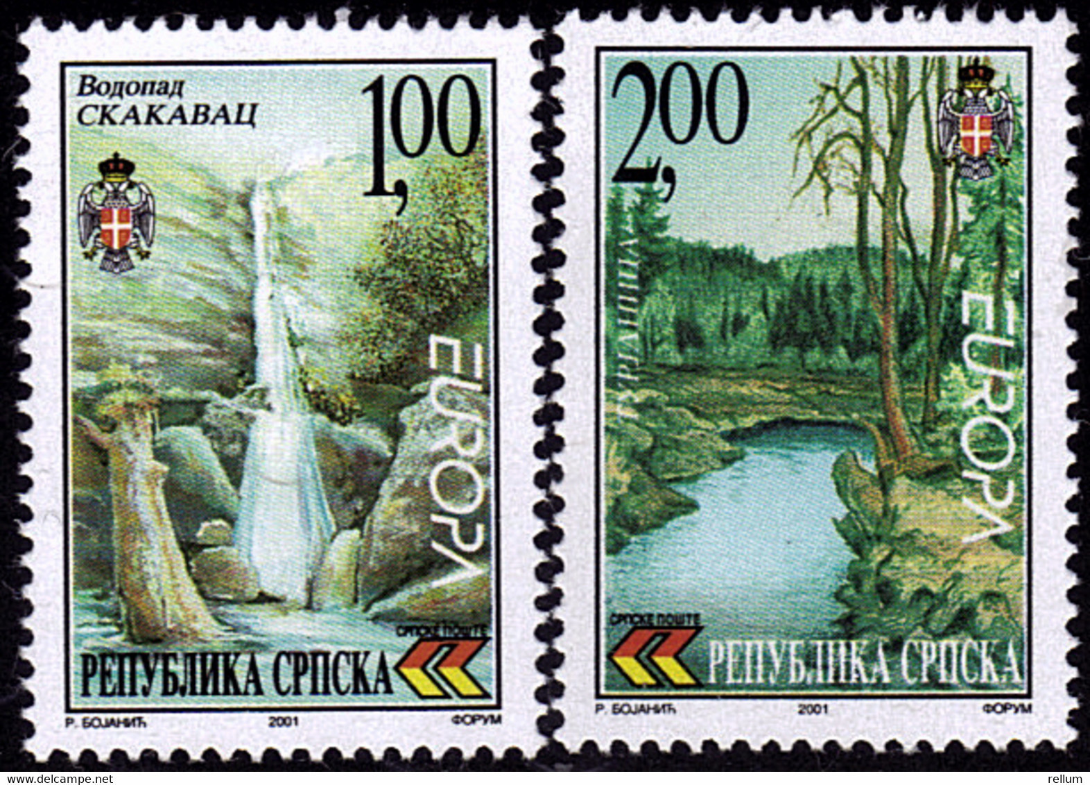 Bosnie Serbe - Europa CEPT 2001 - Yvert Nr. 204/205 - Michel Nr. 200/201 A  ** - 2001