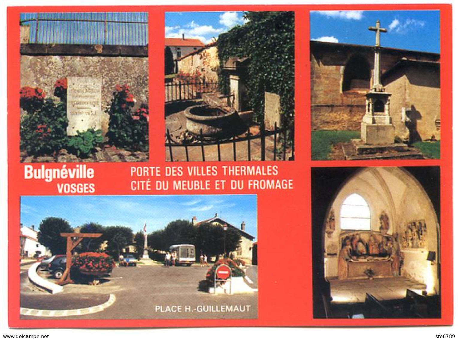 88 BULGNEVILLE Multivues Cité Du Fromage Place Guillemaut Fontaine Curtilles Monument  Carte Vierge TBE - Bulgneville