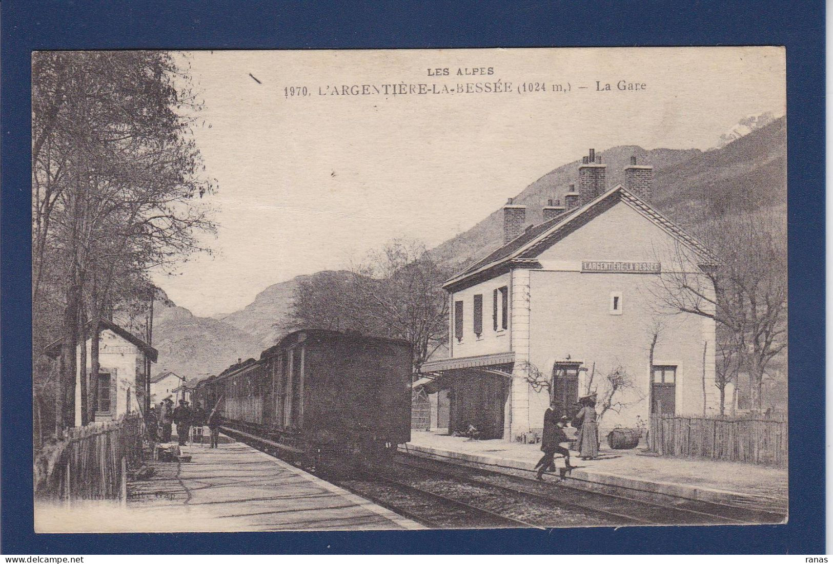 CPA [05] Hautes Alpes > L'Argentiere La Besse Gare Train Station Chemin De Fer Circulée - L'Argentiere La Besse