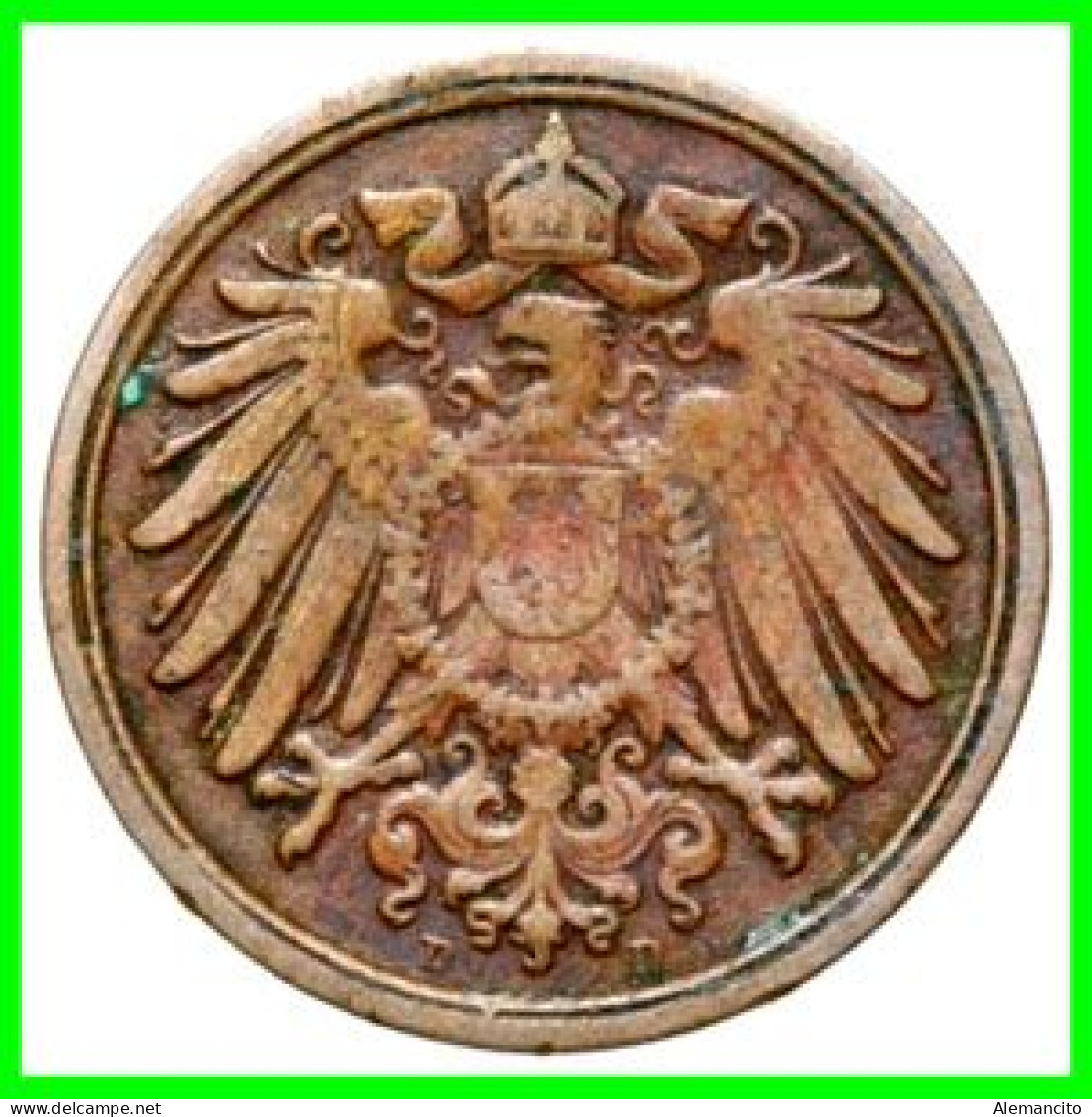 ALEMANIA – GERMANY - IMPERIO 5 MONEDAS DE SERIE COBRE DIAMETRO 17.5 Mm. DEL AÑO 1905 – KM-10   WILHELM II - 1 Pfennig
