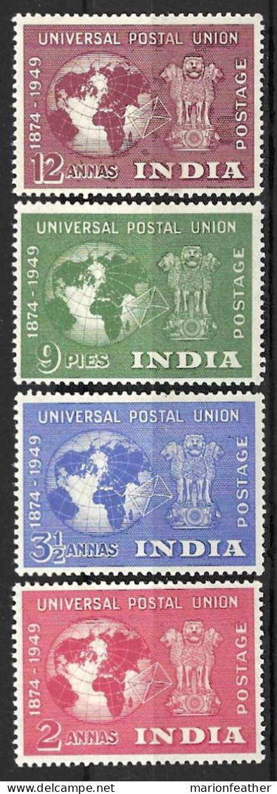 INDIA....KING GEORGE VI..(1936-52..)...." 1949.."....OMNIBUS.....UPU SET OF 4.....SG325-8......(CAT.VAL.£26..)...MH.. - Unused Stamps