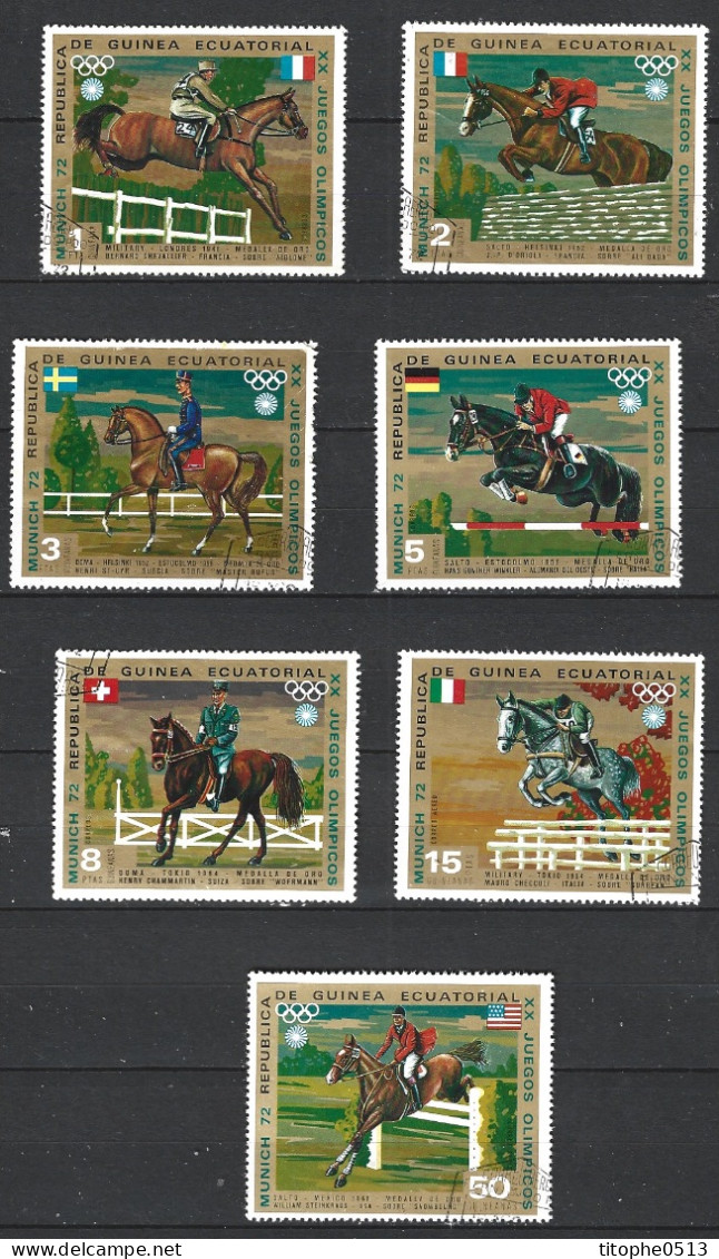 GUINEE EQUATORIALE. Timbres Oblitérés De 1972. Equitation Aux J.O. De Munich. - Springreiten