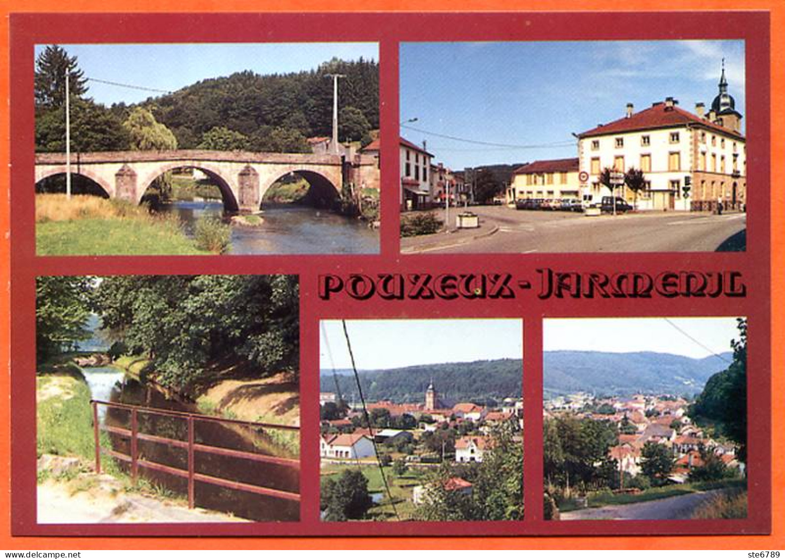 88 POUXEUX JARMENIL Multivues Pont Centre Carte Vierge TBE - Pouxeux Eloyes