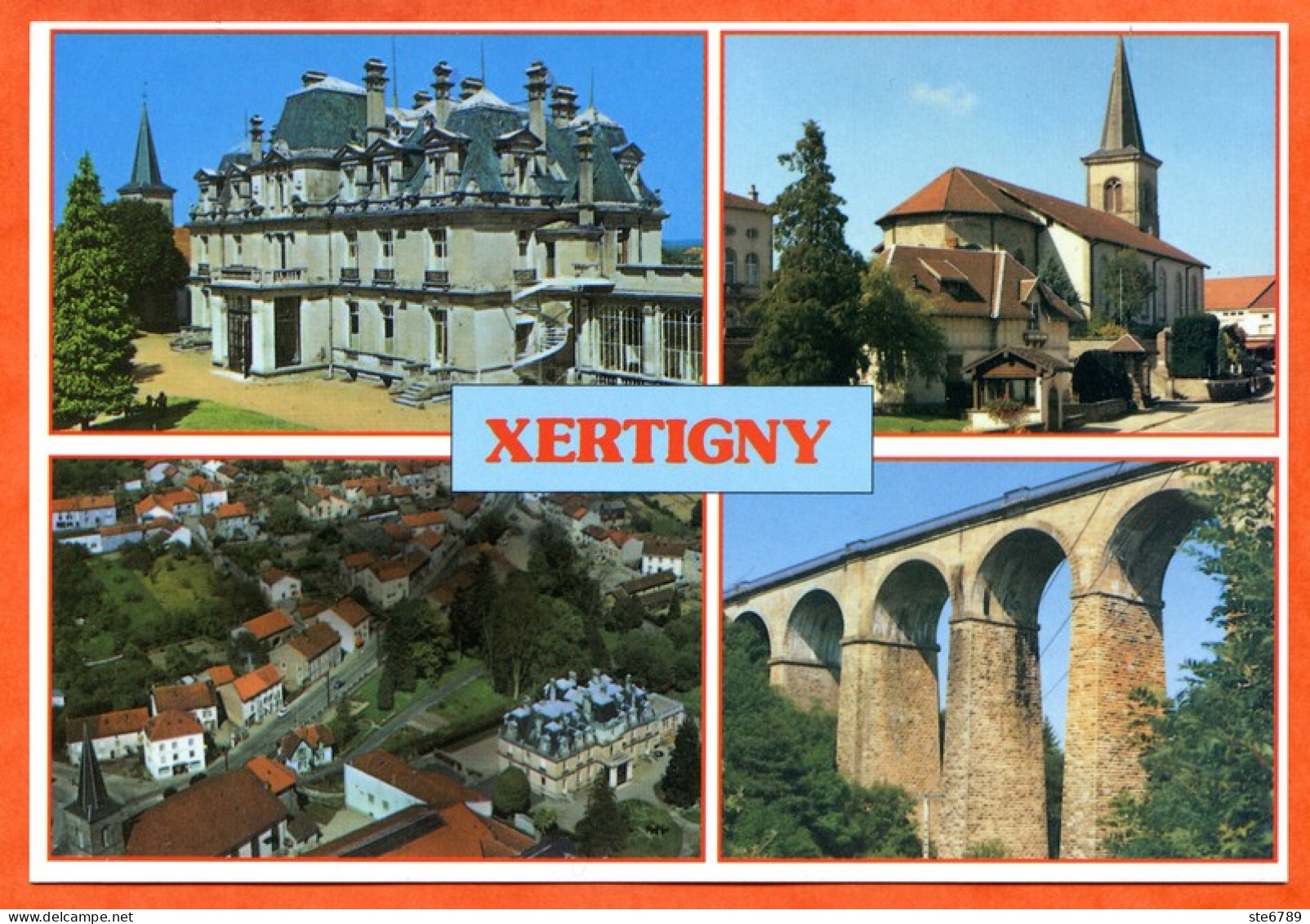 88 XERTIGNY Multivues Aerienne , Chateau , Viaduc , Eglise Carte Vierge TBE - Xertigny