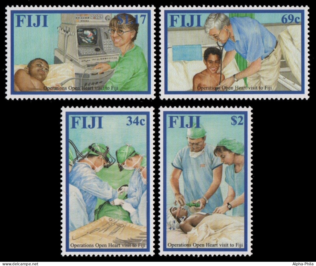 Fidschi 2002 - Mi-Nr. 1018-1021 ** - MNH - Herzoperation - Fiji (...-1970)