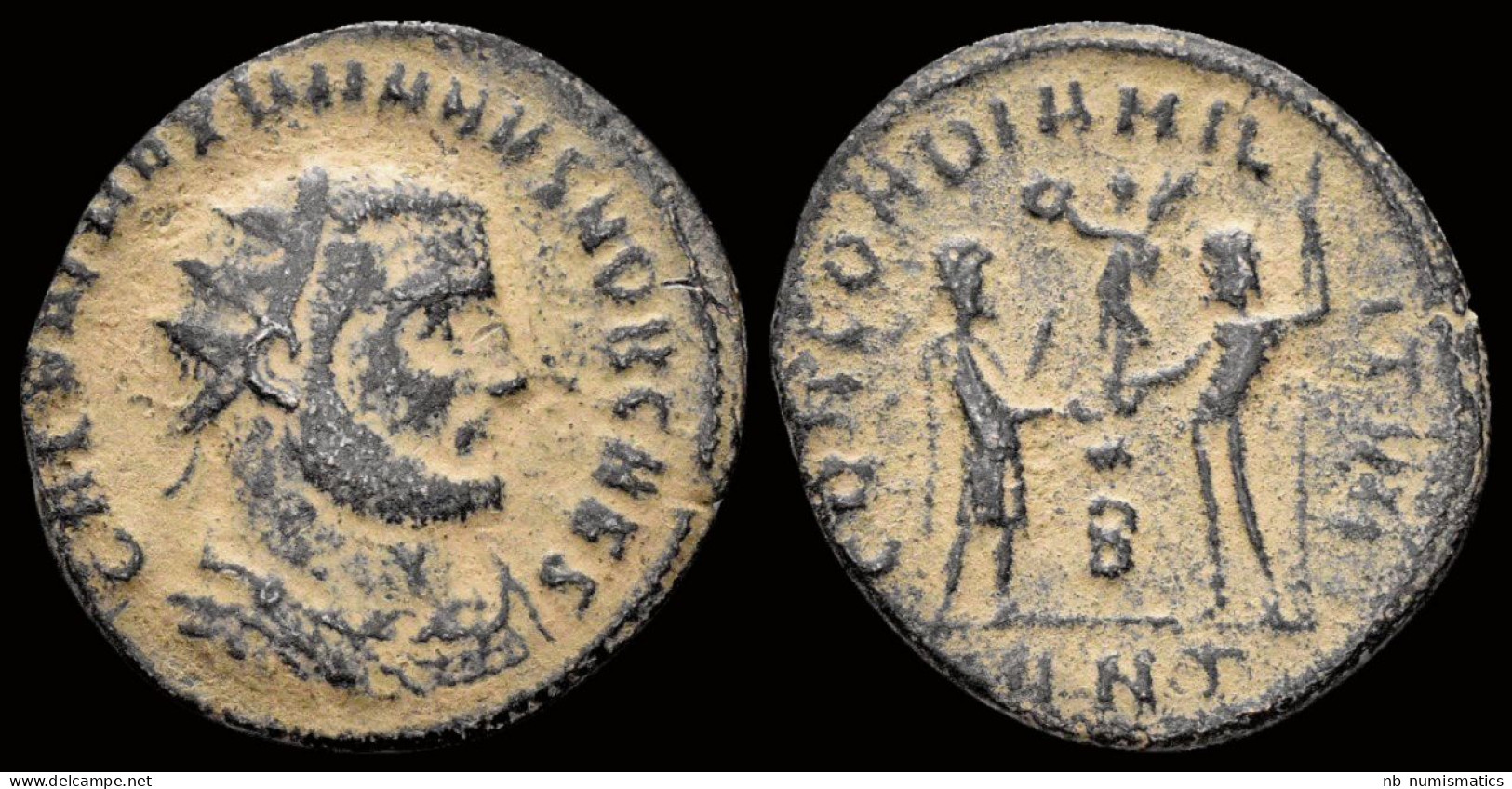 Maximianus Herculius AE Radiatus Jupiter Presents Victory On Globe To Emperor - The Tetrarchy (284 AD Tot 307 AD)