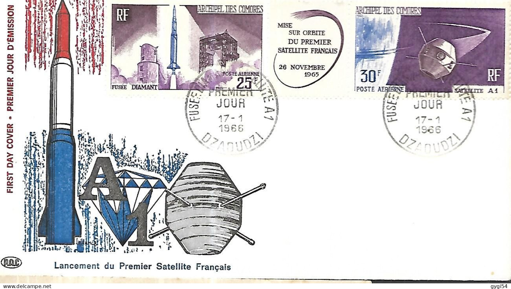 COMORES   FDC 17 01 1966   Poste Aérienne Cat Yt N° 16 - Covers & Documents