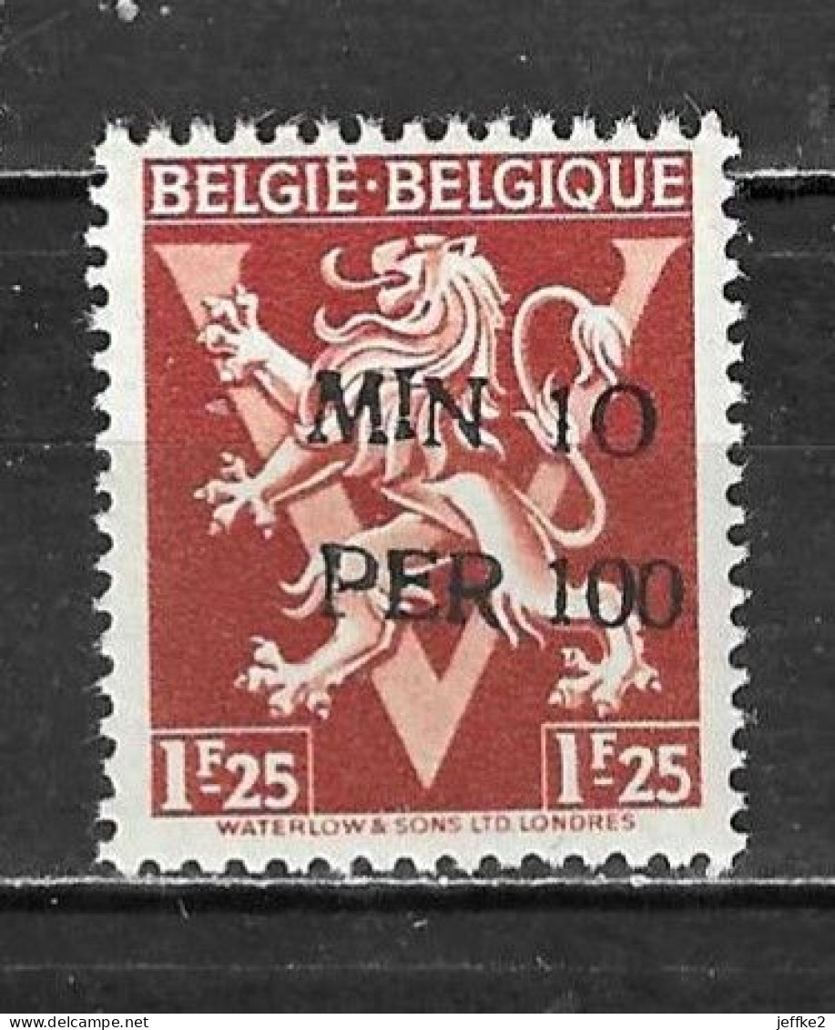 724vv**  Lion Héraldique Surchargé -10% - Bonne Valeur - OOSTROOZEBEKE - MNH** - LOOK!!!! - 1946 -10%