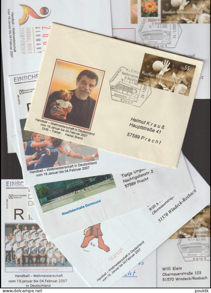 Handball-Weltmeisterschaft In Deutschland, Many Marked Titelgewinn. Some Duplication. 67 Covers. Postal  - Handball