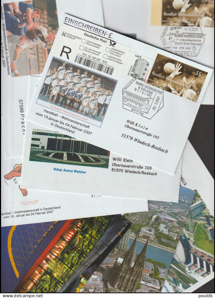 Handball-Weltmeisterschaft In Deutschland, Many Marked Titelgewinn. Some Duplication. 67 Covers. Postal  - Handball