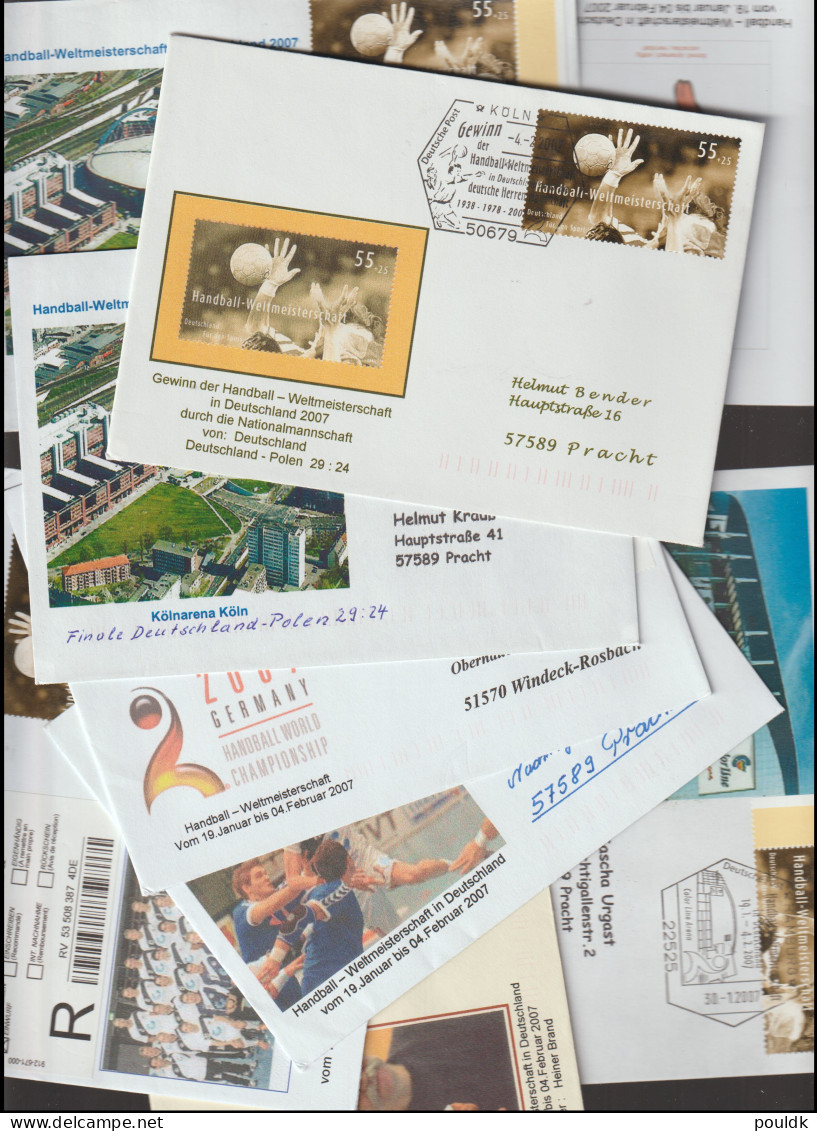 Handball-Weltmeisterschaft In Deutschland, Many Marked Titelgewinn. Some Duplication. 67 Covers. Postal  - Balonmano