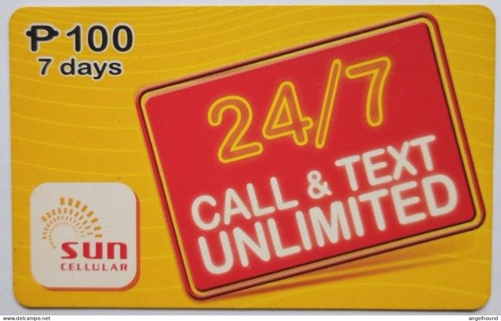 Philippines P100 Sun Cellular Call And Text 24/7 - Philippinen