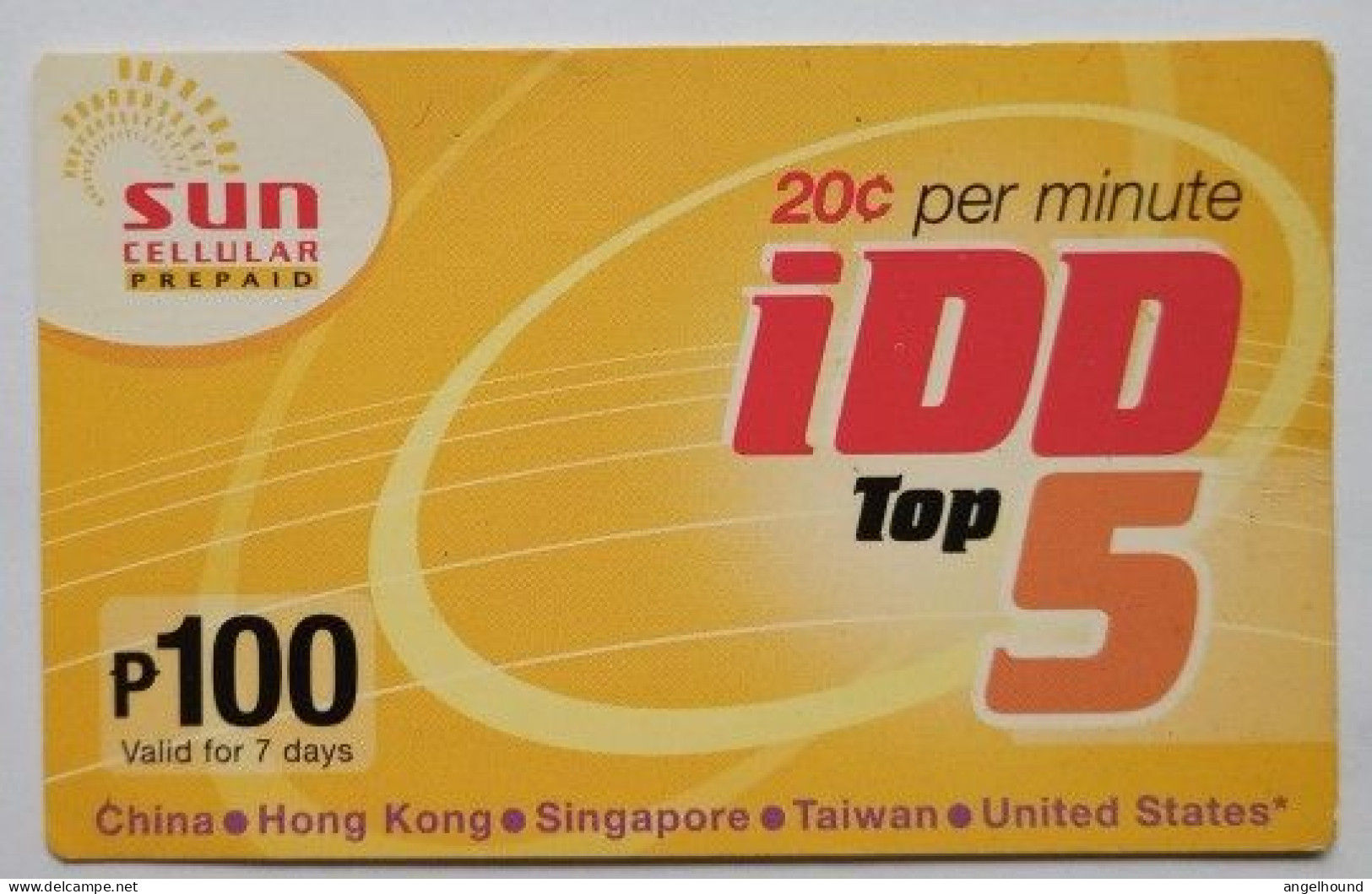 Philippines P100 Sun Cellular Prepaid MINT - IDD Top 5 - Filippine