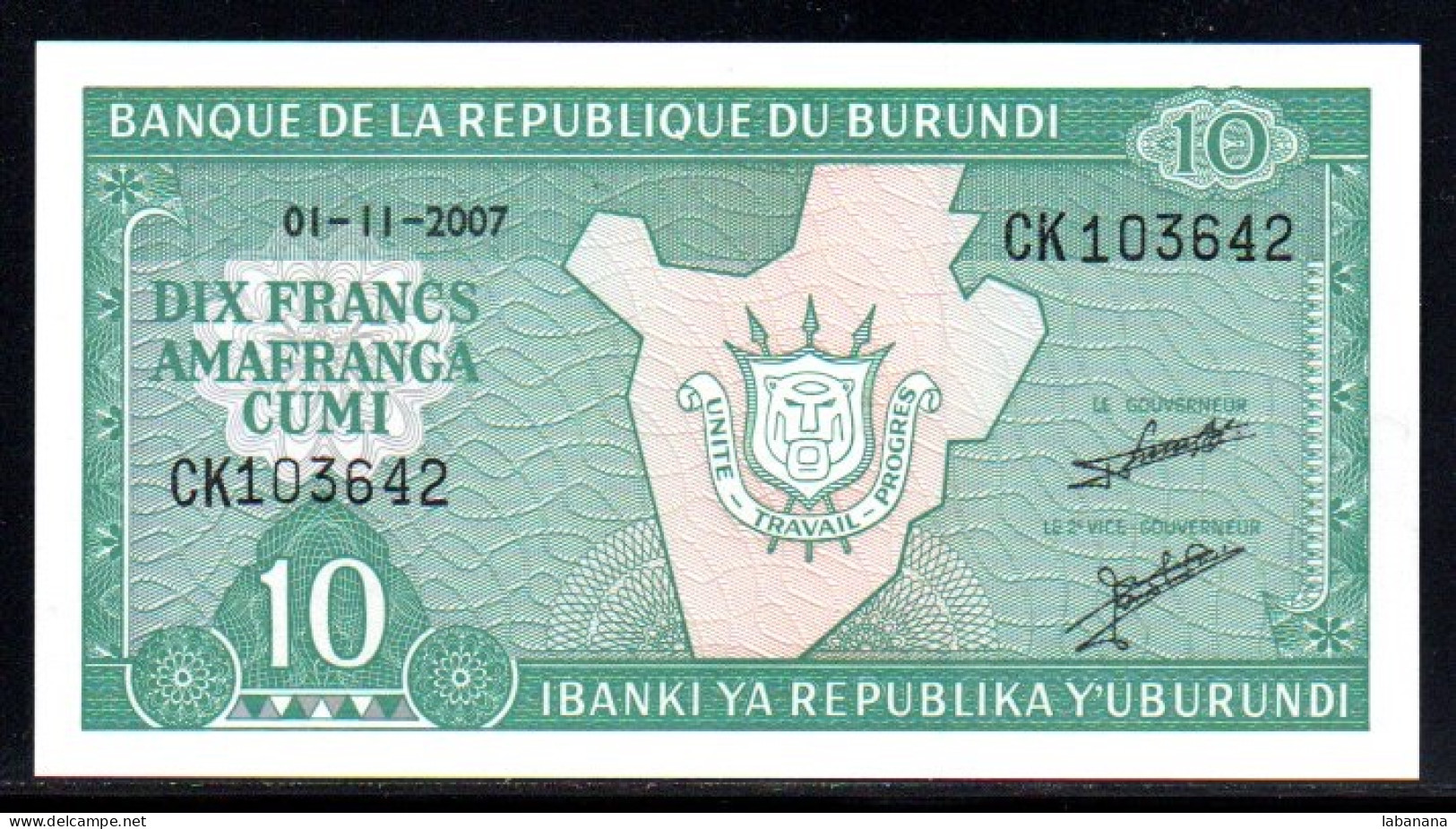 659-Burundi 10fr 2007 CK103 Neuf/unc - Burundi