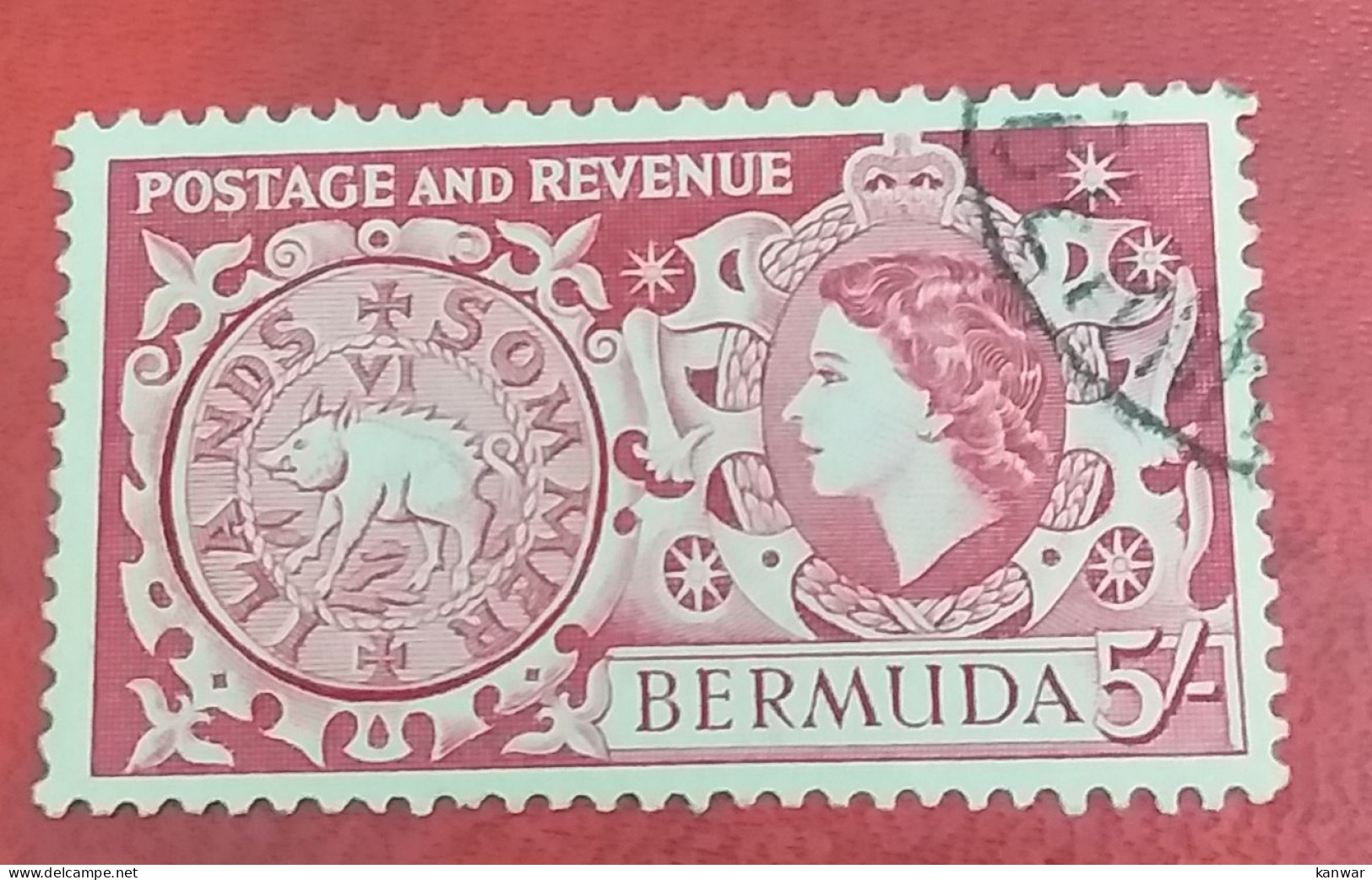 BERMUDA HIGH VALUE 5S USED STAMP QUEEN - Bermuda