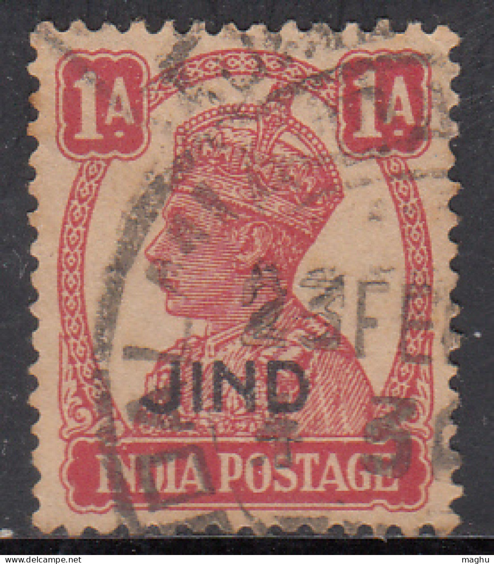 1a Used Jind State 1940-1943, KGVI Series, British India, SG140 £1.50 - Jhind