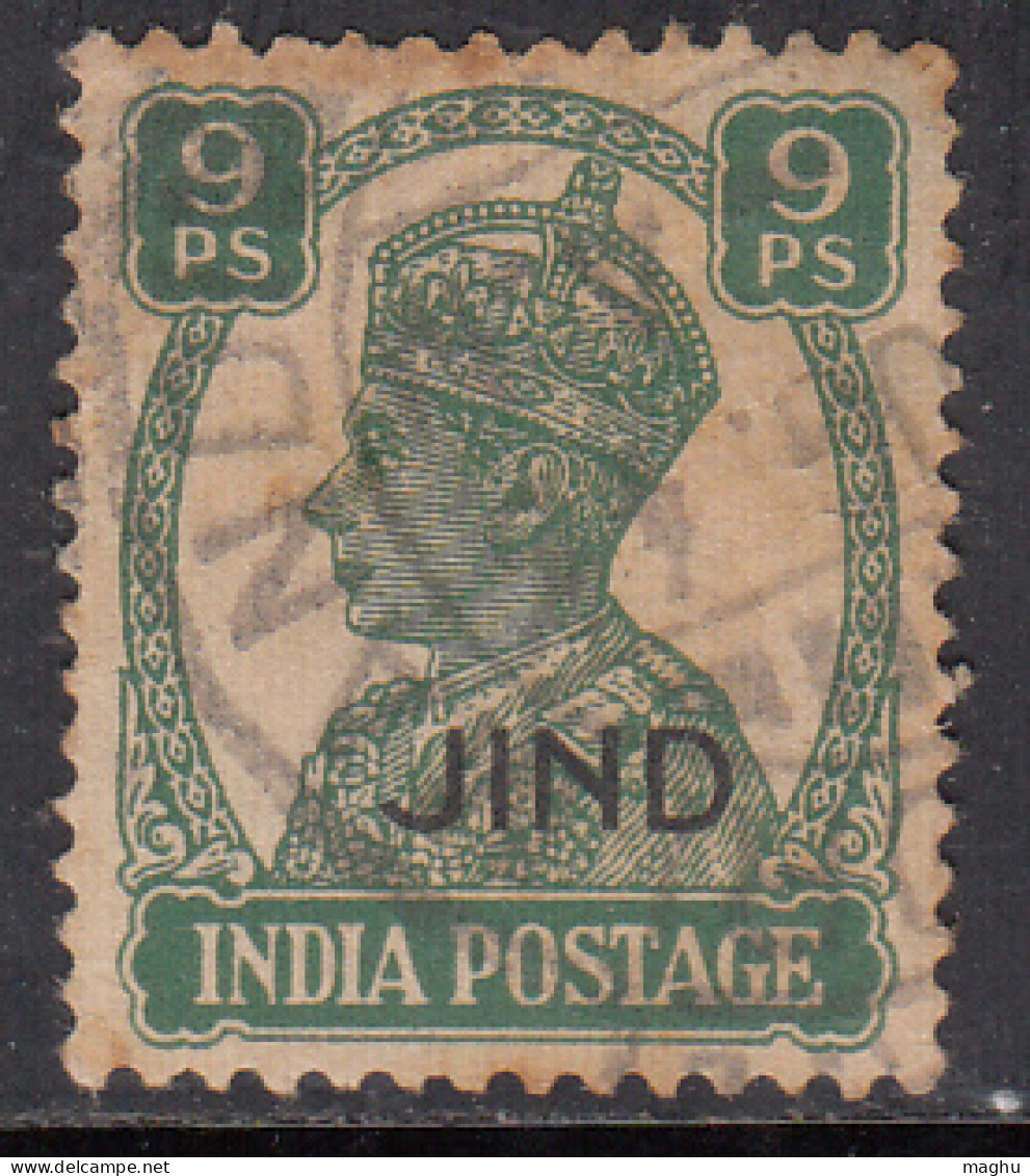 9p Used Jind State 1940-1943, KGVI Series, British India, SG139 £4.50 - Jhind