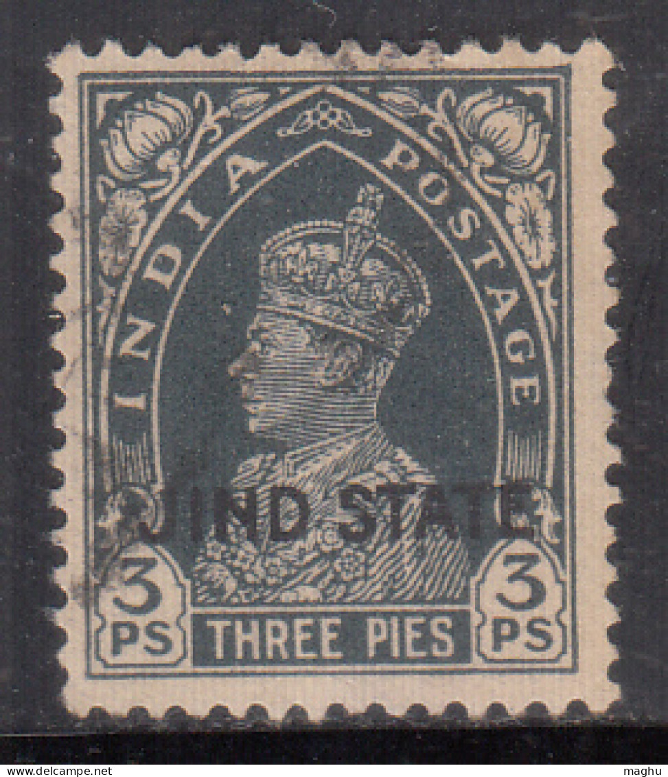 3p Used Jind State 1941-1943, KGVI Series, British India, SG127 £27 - Jhind