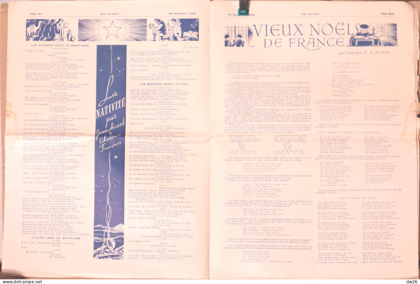 Journal Hebdomadaire: En Avant, Noël Décembre 1936 - Religion Catholique, Edition Armée Du Salut - Autres & Non Classés