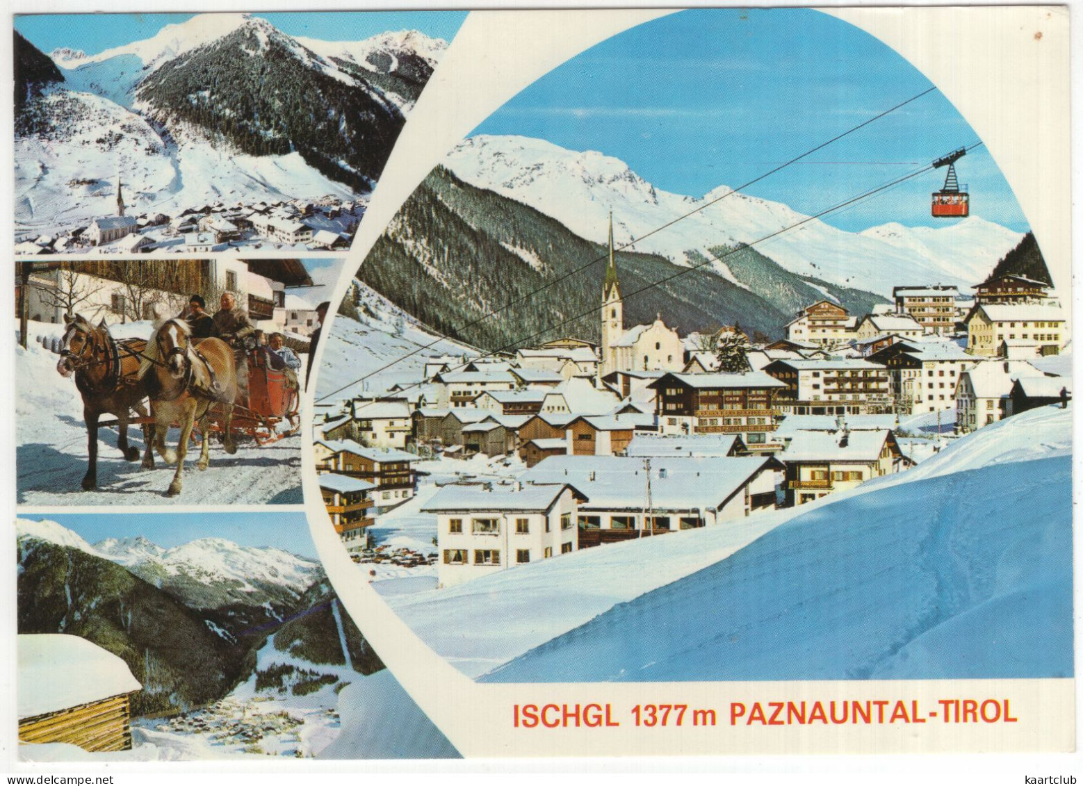 Ischgl 1377 M Paznauntal - Tirol - (Österreich/Austria) - Pferdeschlitten, Gondel - Ischgl