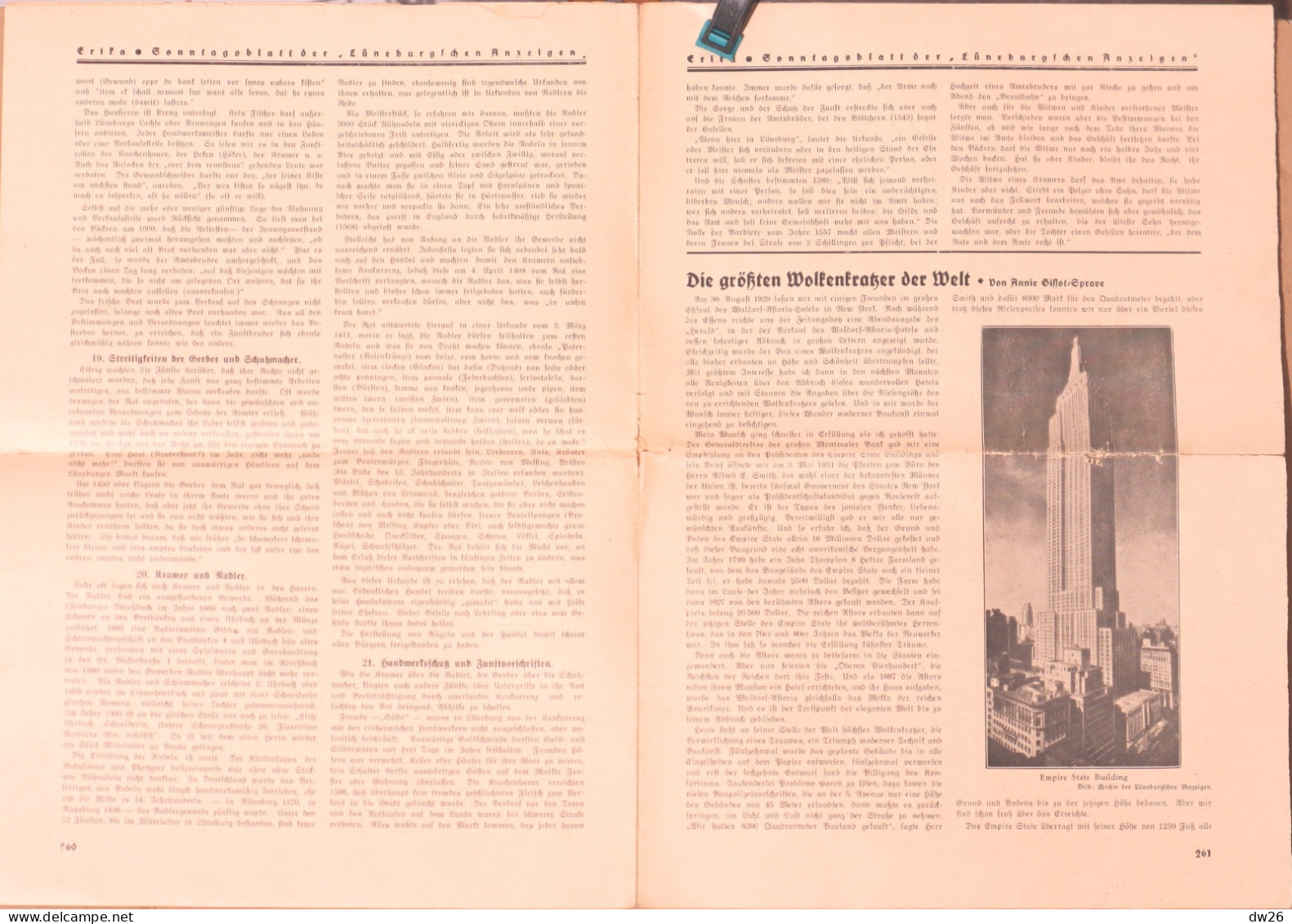 Journal Hebdomadaire Allemand - Erika, Sonntagsblatt Der Lüneburgschen Unzeigen - Lüneburg Den 28 Juli - Jahrgang 1935 - Otros & Sin Clasificación