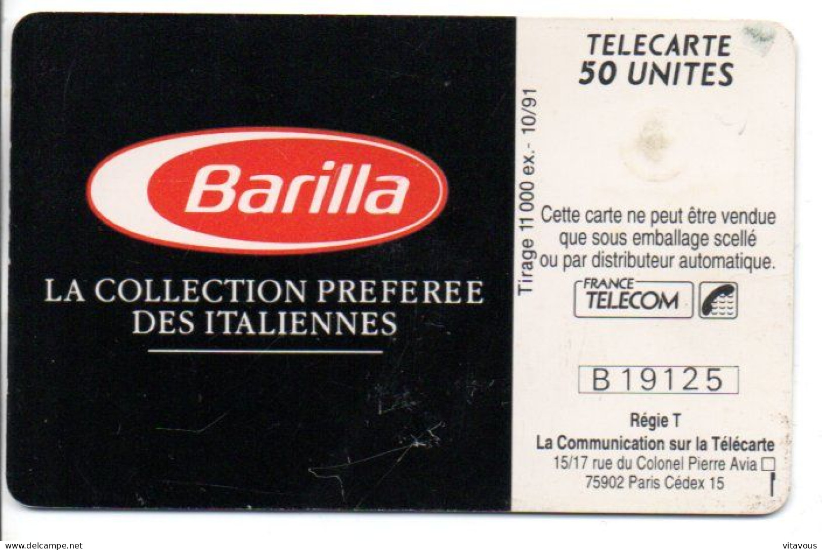 EN 193 Barilla  Nœud - Télécarte FRANCE 50 Unités Phonecard (J 935) - 50 Einheiten