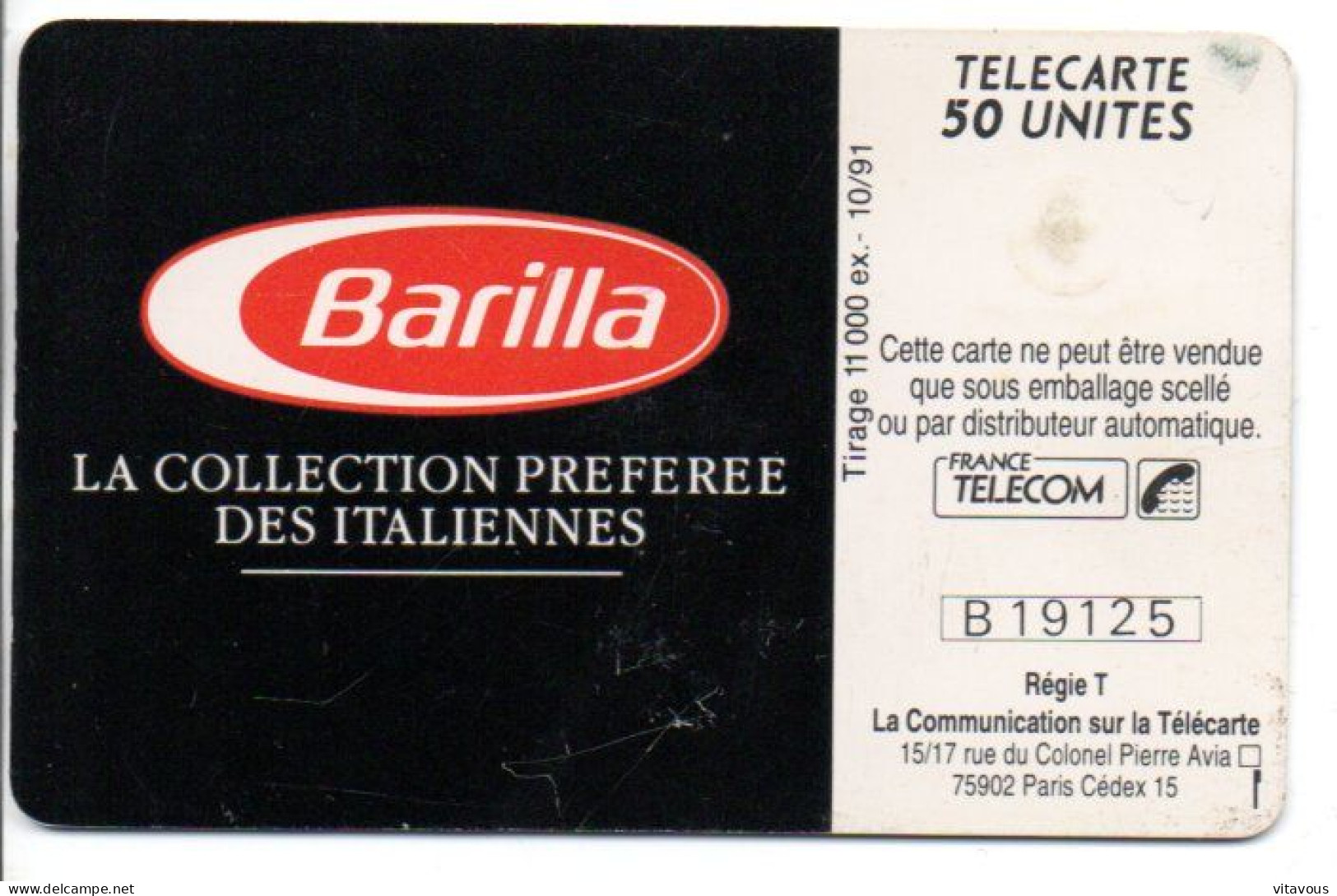 EN 193 Barilla  Nœud - Télécarte FRANCE 50 Unités Phonecard (J 935) - 50 Units