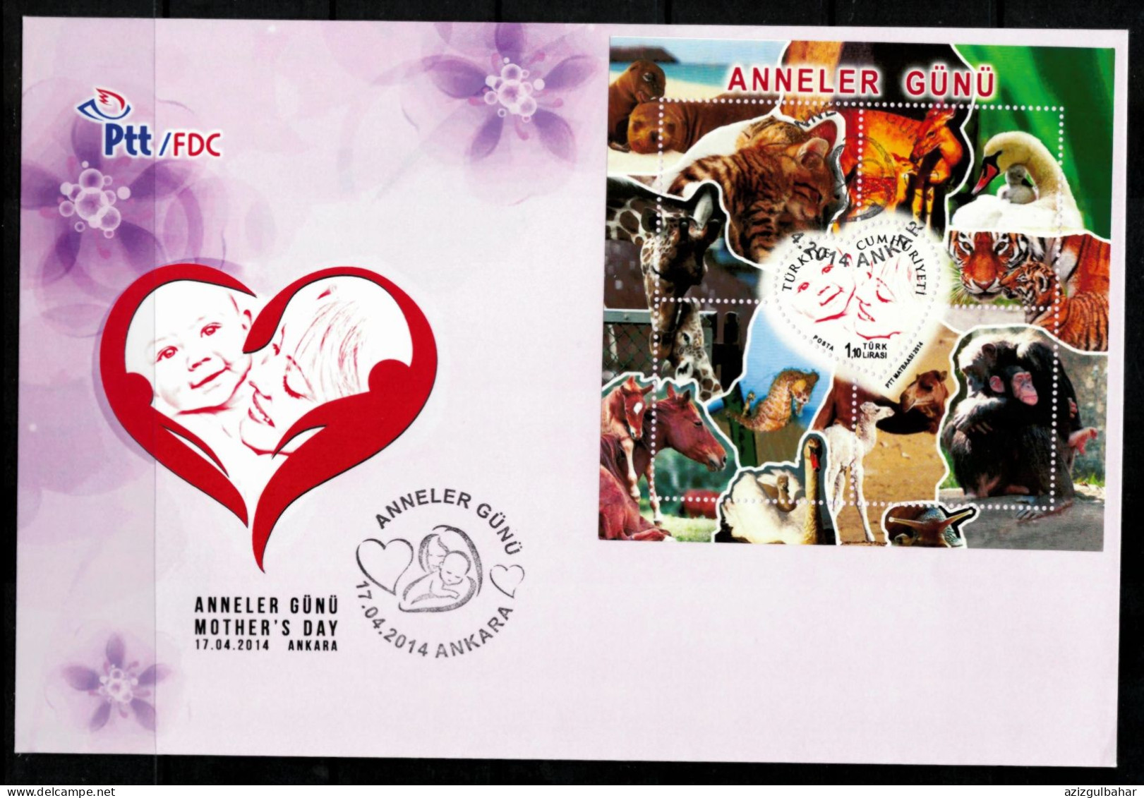 TURKEY - 2014 -MOTHERS DAY - 17 APRIL 2014- FDC - FDC