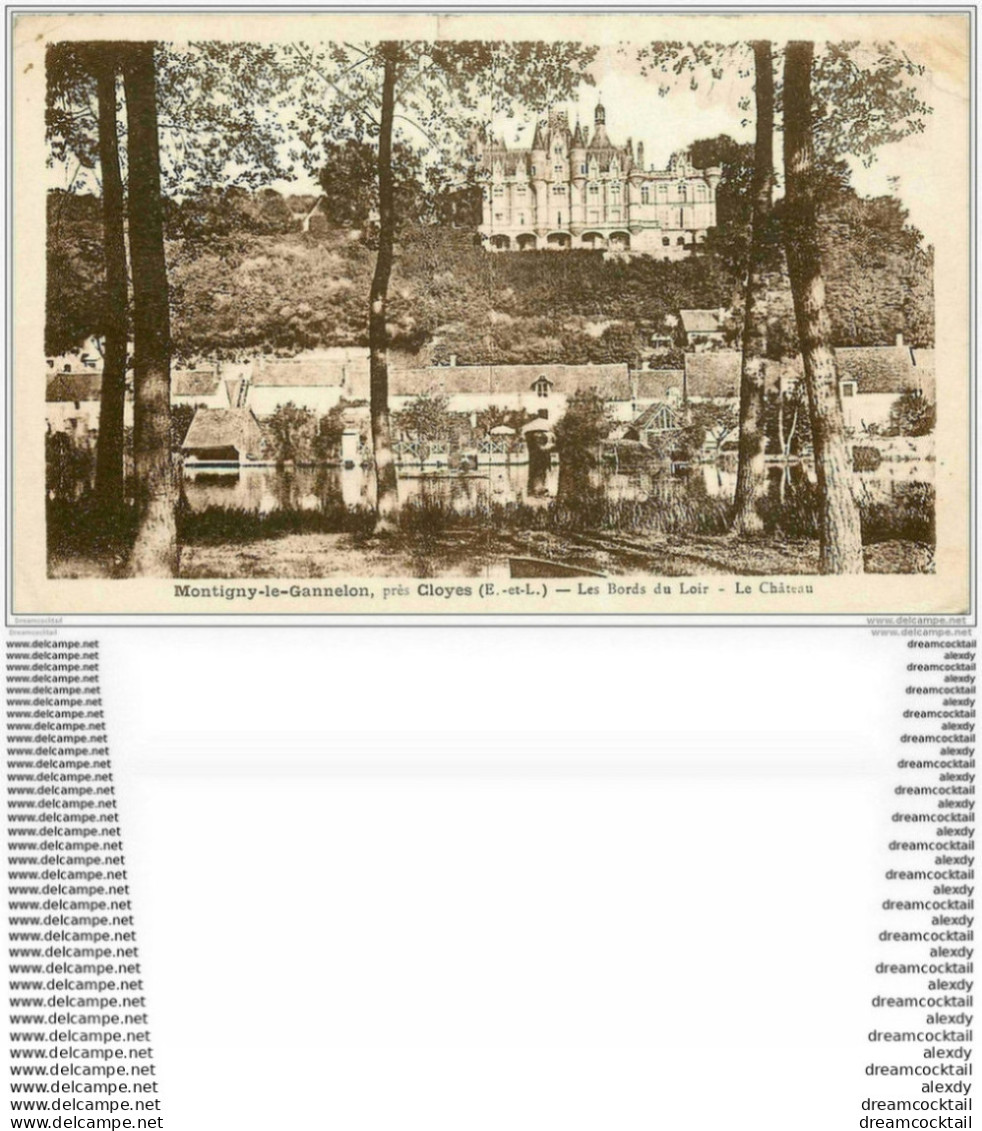 28 MONTIGNY-LE-GANNELON. Le Château. Timbre Manquant - Montigny-le-Gannelon