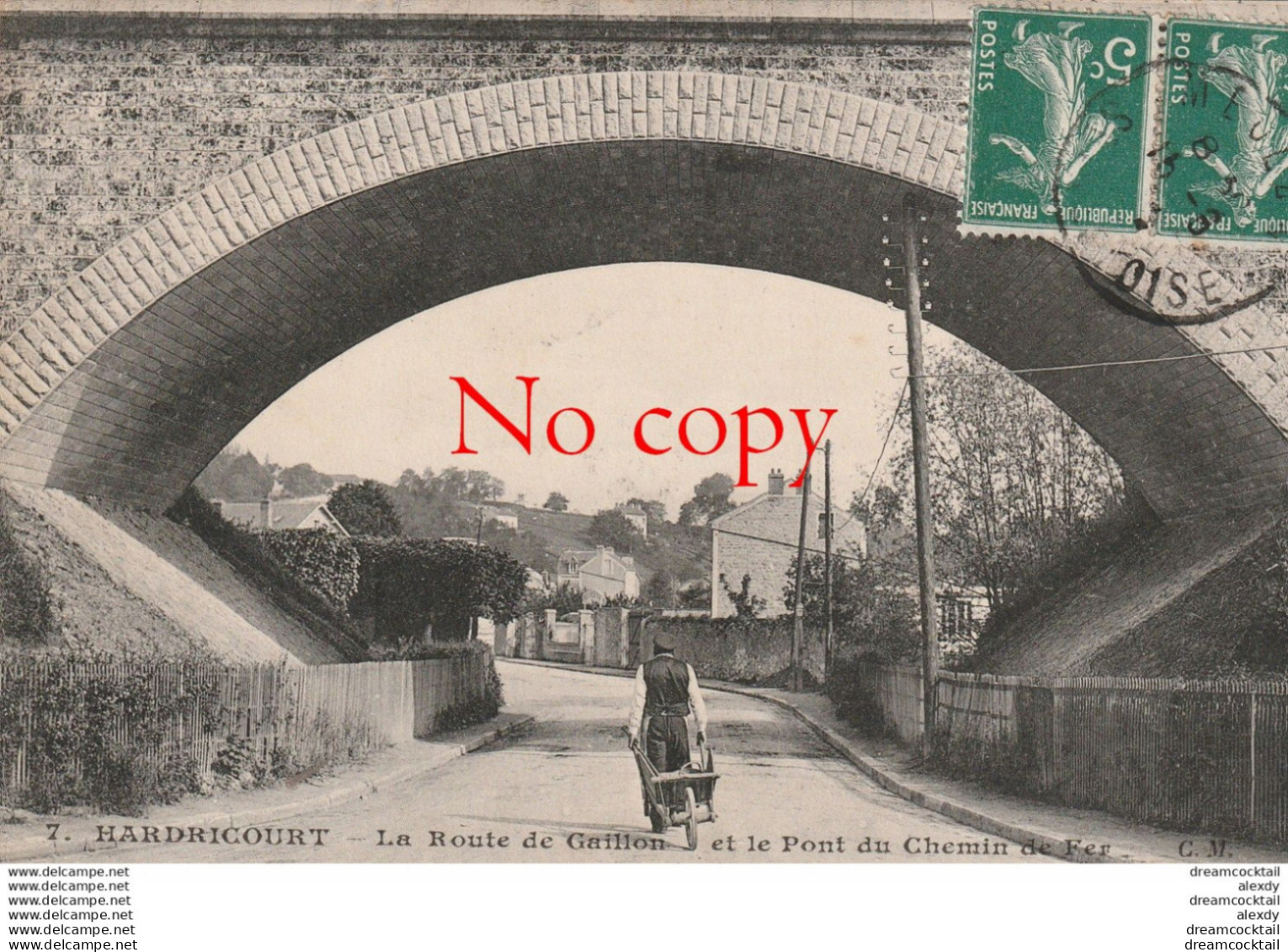 (GA) 78 HARDRICOURT. Pont Du Chemin De Fer Route De Gaillon 1910 (état Impeccable)... - Hardricourt