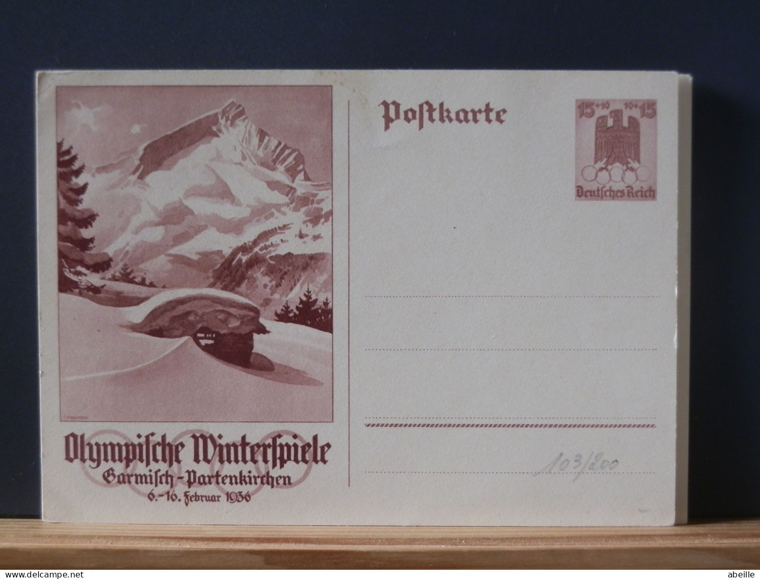 103/200  CP ALLEMAGNE  XX - Invierno 1936: Garmisch-Partenkirchen