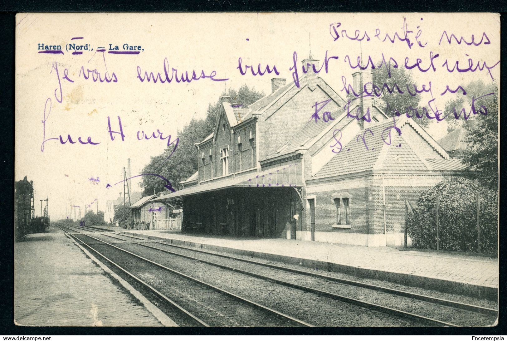 CPA - Carte Postale - Belgique - Haren ( Nord ) - La Gare (CP23779OK) - Transport (rail) - Stations