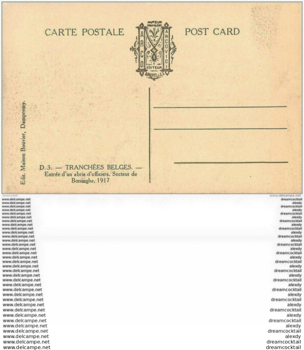 GUERRE 1914-18. Tranchées Abris Officiers à Boesinghe - Colecciones Y Lotes