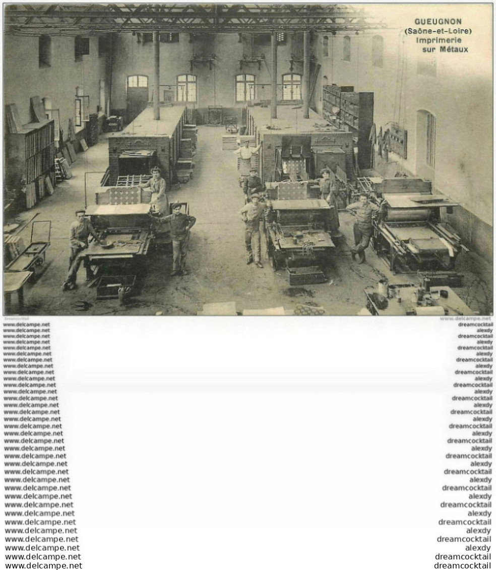 WW 71 GUEUGNON. Ouvriers à L'Imprimerie Sur Métaux 1914 - Gueugnon