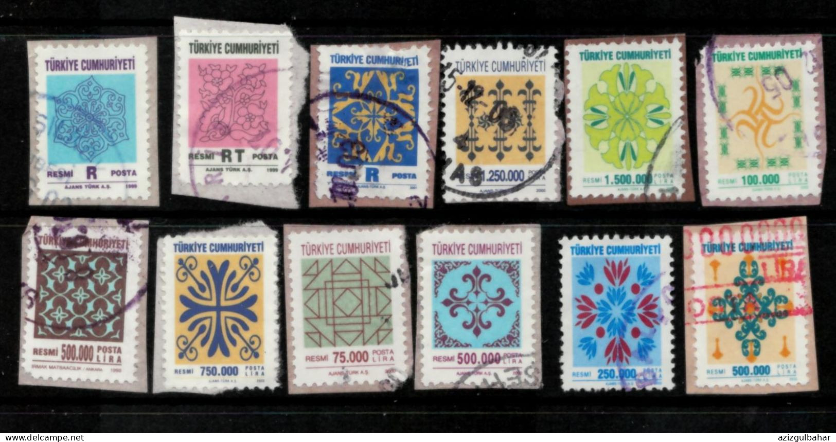 TURKEY - MIXTURE OF OFFICIAL STAMPS ON PAPER - - Gebruikt