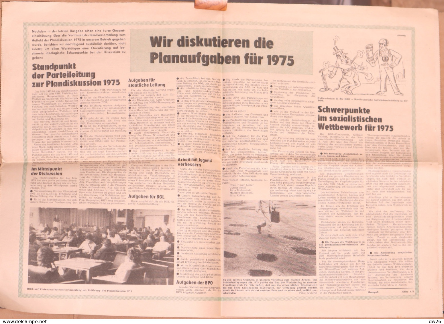 Mensuel Allemand Kompass - Organ Der Betriebsparteiorganisation Des  VEB Vogtlandstoffe Reichenbach - N° 11 - Juli 1974 - Sonstige & Ohne Zuordnung