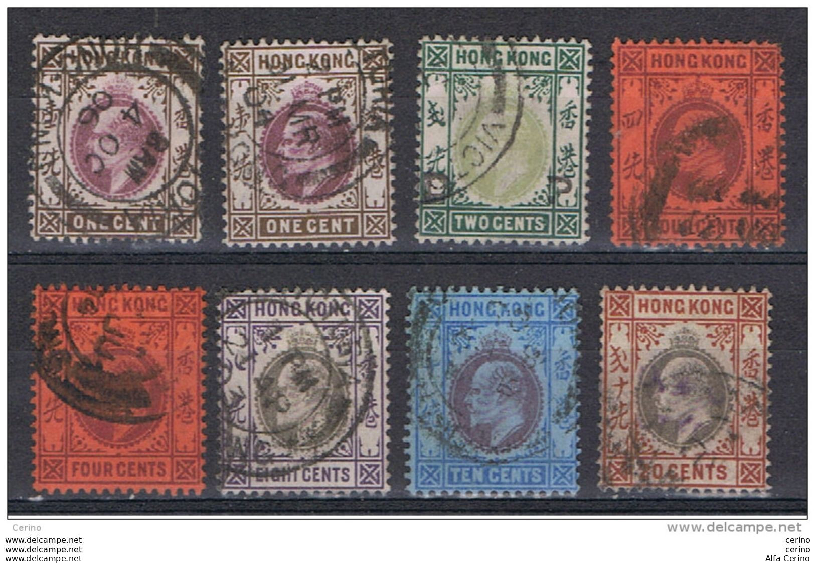 HONG-KONG:  1903  EDWARD  VII°  -  LOT  8  USED  STAMPS  -  YV/TELL. 62//69 - Oblitérés