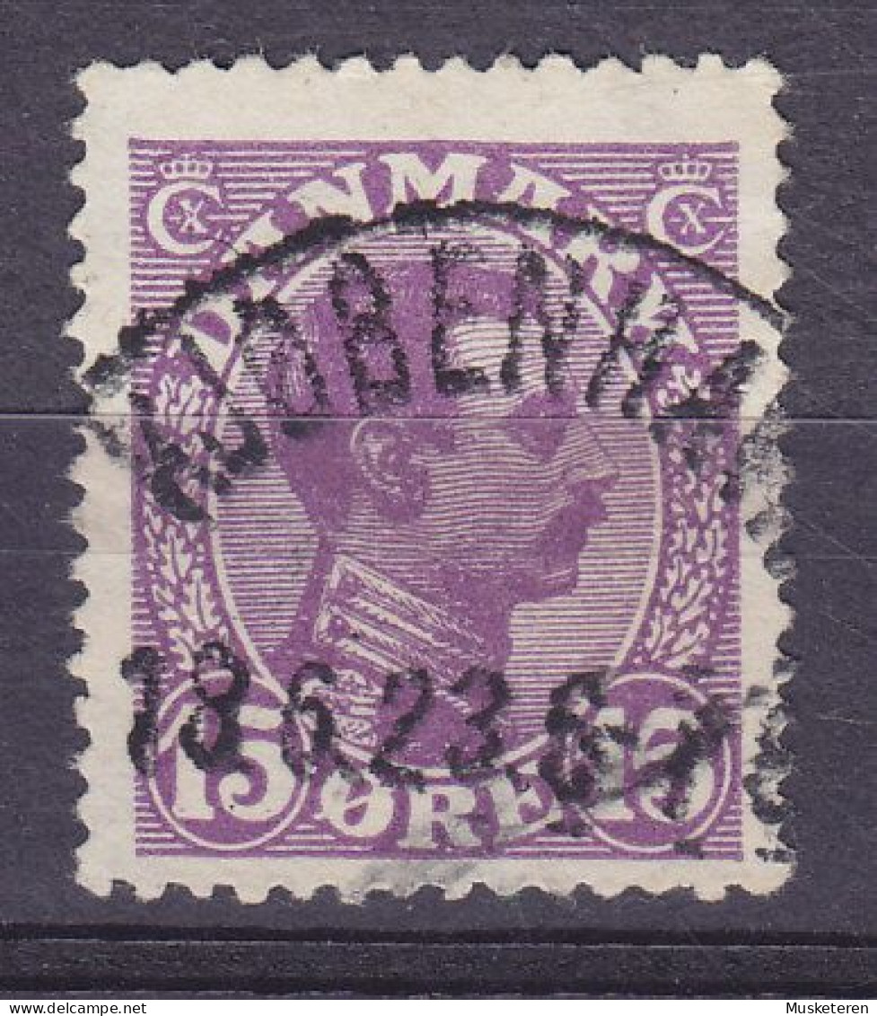 Denmark 1913 Mi. 69, 15 Øre Christian X. ERROR Variety 'Colour Spot In Left 'X' Deluxe Brotype III KJØBENHAVN (2 Scans) - Varietà & Curiosità