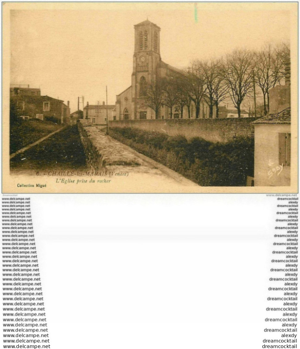 85 CHAILLE-LES-MARAIS. L'Eglise Prise Du Rocher 1939 - Chaille Les Marais