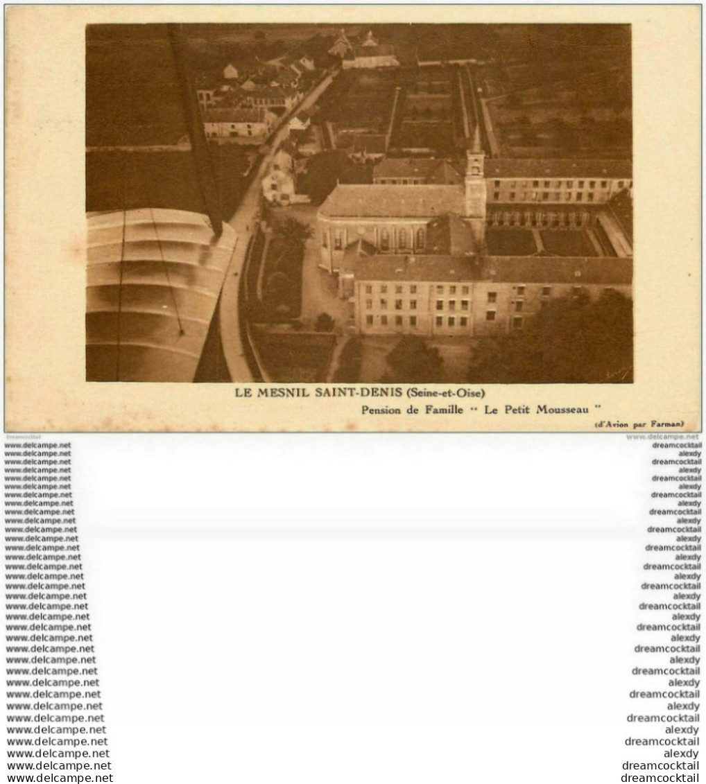 78 LE MESNIL SAINT-DENIS. Pension Le Petit Moussereau Vue D'avion 1927 - Le Mesnil Saint Denis