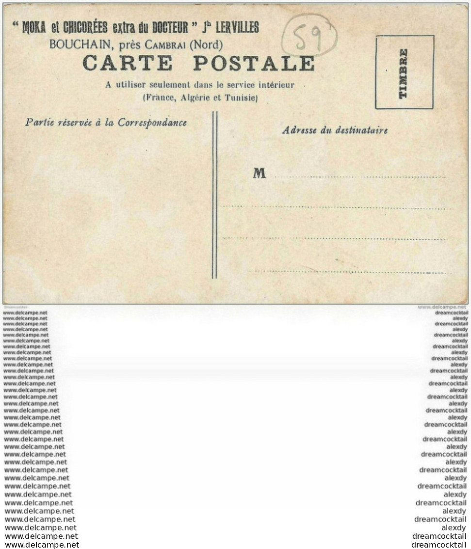 59 BOUCHAIN. Métiers De La Mer L'attente Du Pêcheur. Moka Chicorée Lervilles. Bateaux Et Pêcheurs Par Besnou - Bouchain