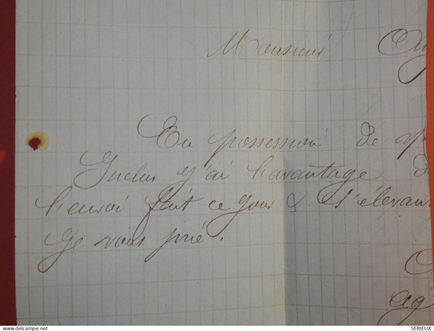 P100 FRANCE  BELLE LETTRE FERROVIAIRE INCOMPLETE  1876  PARIS    +NAPOLEON N°29 ++ AFF. INTERESSANT+++ - 1849-1876: Période Classique